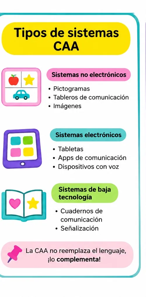 Tipos de Sistemas de CAA: De los Pictogramas a los Dispositivos con Voz